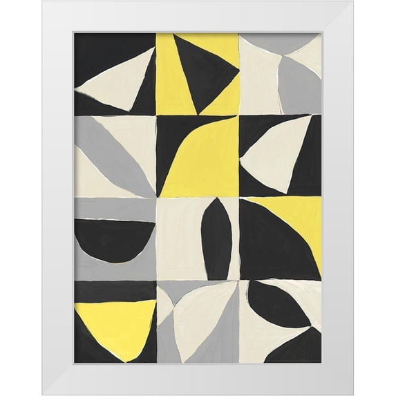 Isabelle Z 25x32 White Modern Wood Framed Museum Art Print Titled - Yellow Mayan I