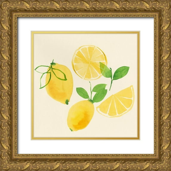Isabelle Z 26x26 Gold Ornate Wood Framed with Double Matting Museum Art Print Titled - Juicy Fruits I