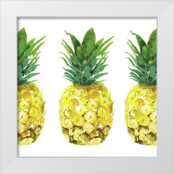 Isabelle Z 26x26 White Modern Wood Framed Museum Art Print Titled - Triple Pineapples