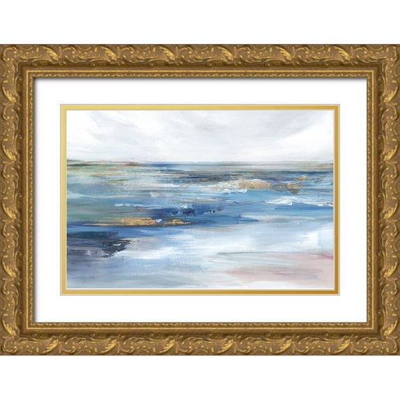 Isabelle Z 32x23 Gold Ornate Wood Framed with Double Matting Museum Art Print Titled - Ocean Kiss