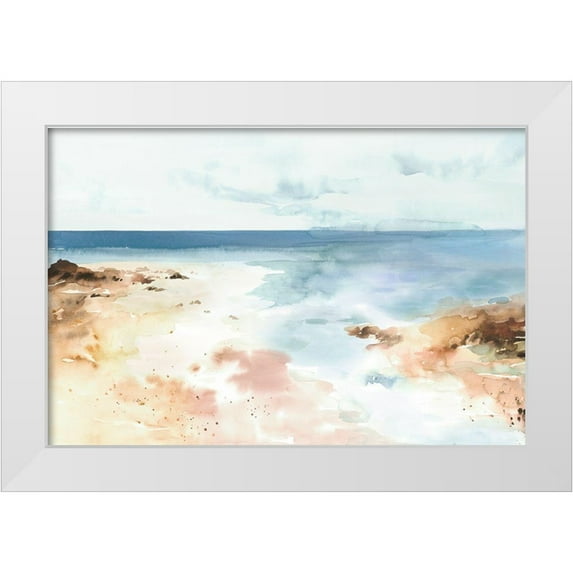 Isabelle Z 32x23 White Modern Wood Framed Museum Art Print Titled - The Oceans Kiss