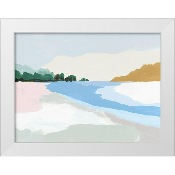 Isabelle Z 32x25 White Modern Wood Framed Museum Art Print Titled - Soft Coastal II