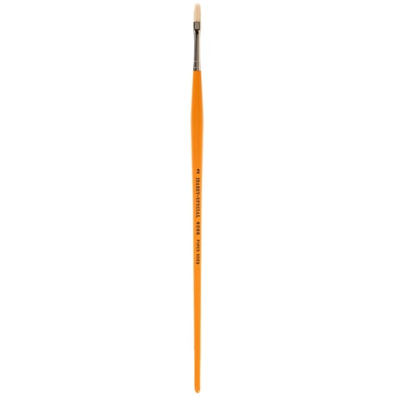 Isabey Yellow Handle Chungking Bristle Brush, Flat, Size 02