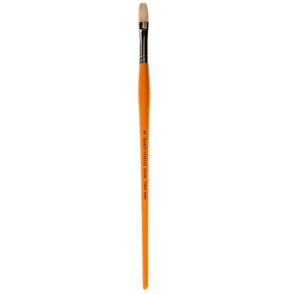 Isabey Yellow Handle Chungking Bristle Brush, Flat, Size 05