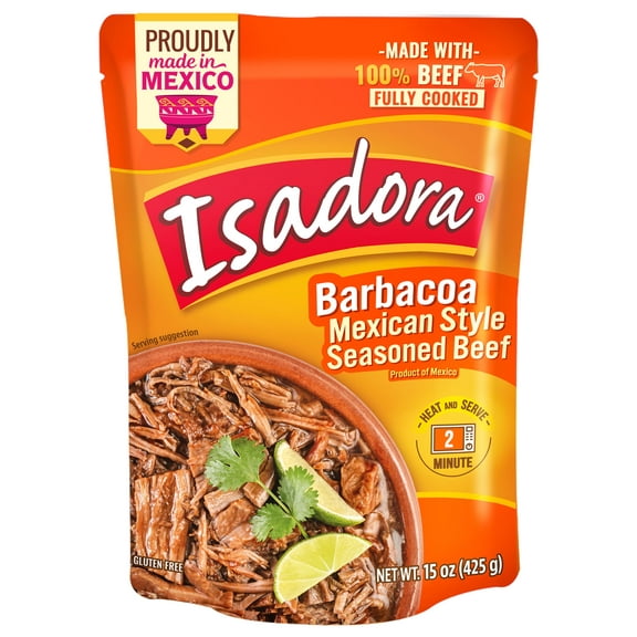 Isadora Fully Cooked Barbacoa Mexican Style KKS115 oz, Ready-to-eat,
