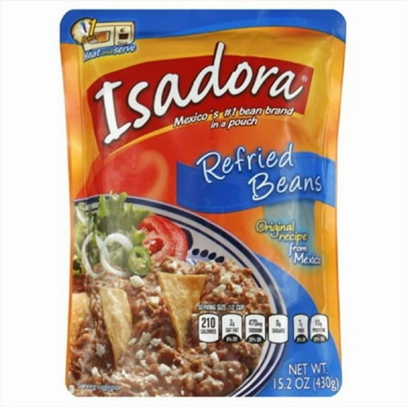 ISADORA BEAN REFRIED ORIG RECIPE-15.2 OZ -Pack of 8