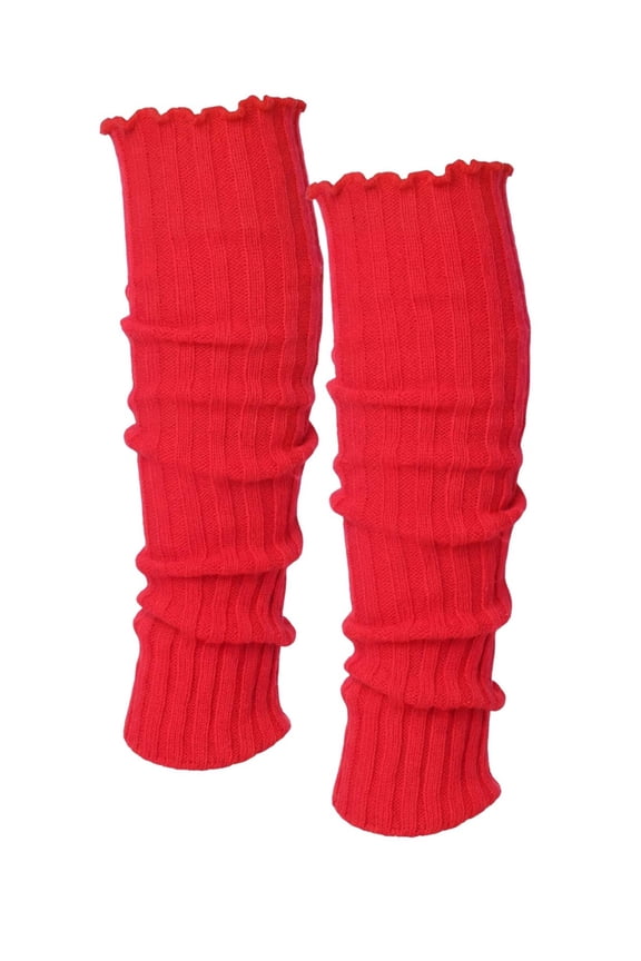 Isadora Paccini 80s Women's Ribbed Leg Warmers for Party Sports Accessories LW48-RED