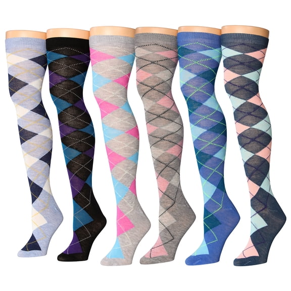Isadora Paccini Style & Comfort Women's Over-Knee Sock Collection 6-Pack