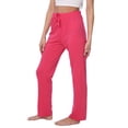 thumbnail image 1 of Isadora Paccini Women's Pink Small Cotton Long Casual Pants for Women Relaxed Fit Elastic Waist Cool Comfortable for Sleep & Loungewear, 1 of 6