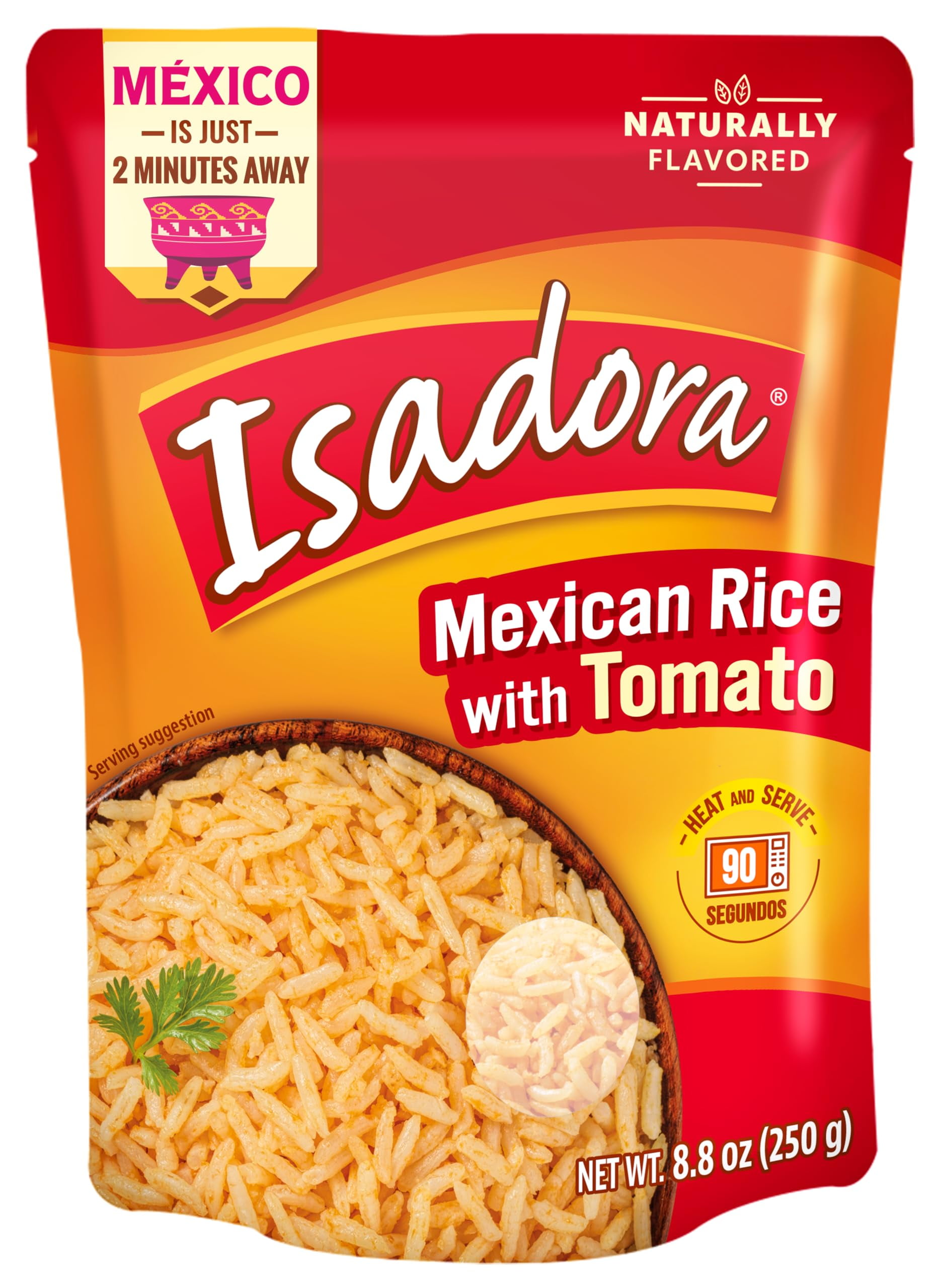 Isadora - Ready to Eat Flavored Mexican Rice with Tomato - 8.8 OZ, Case of 8