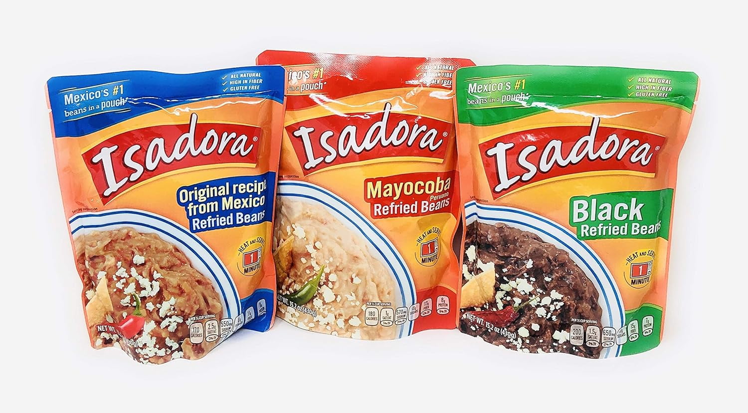 Isadora Refried Beans Variety Pack Original, Black & Mayocoba