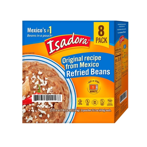 Isadora Refried Original Beans Pouch 15.2 oz (8 pack)