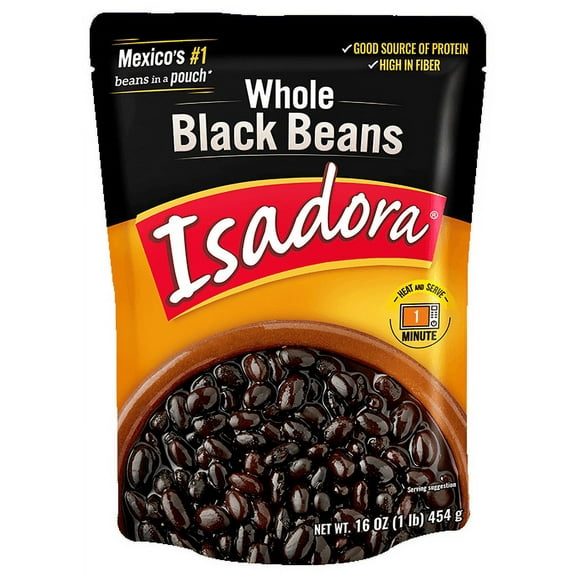 Isadora Whole Black Beans in a Pouch, 16 oz