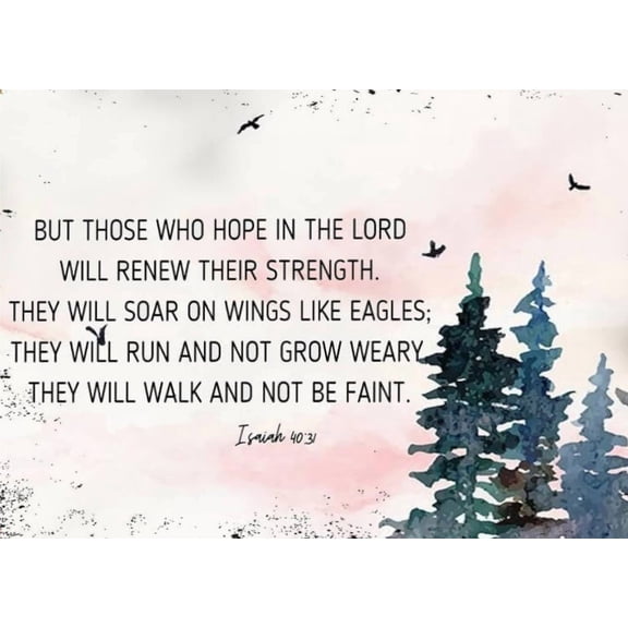 Isaiah 40 31, Bible Verse Wall Art Hope in The Lord, Watercolor Landscape, Eagle Christian Gift poster