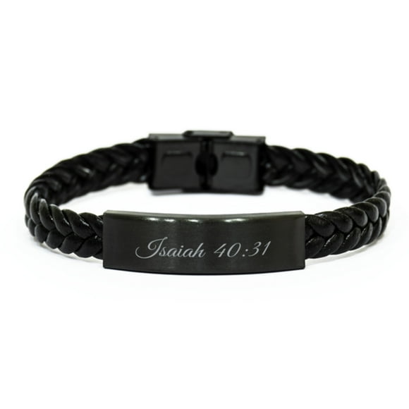 Isaiah 40 31 Bracelet Braided Leather