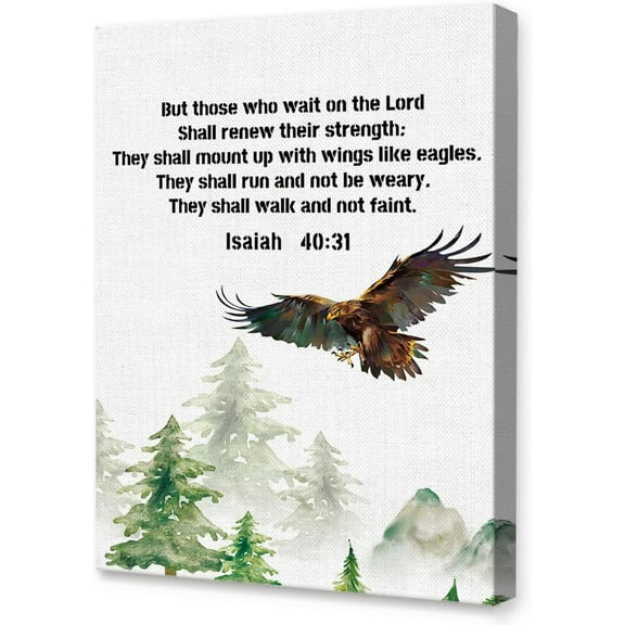 Isaiah 40:31 But Those Who Wait On The Lord Wall Art Canvas,Bible Verse Christian Canvas Painting Wall Decor for Christian Home Office Bedroom