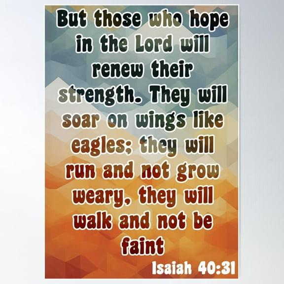 Isaiah 40:31 Poster Wall Art, Modern Wall Decor For Living Room Bedroom, 8x12 UNFRAMED