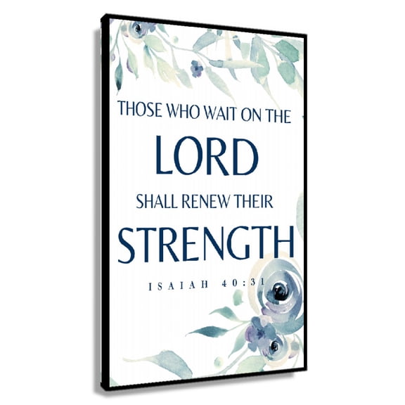 Isaiah 40 31 Scripture Wall Art Printable Those Who Wait on The Lord Shall Renew Their Strength Modern Christian Prints for Bedroom Vertical Canvas