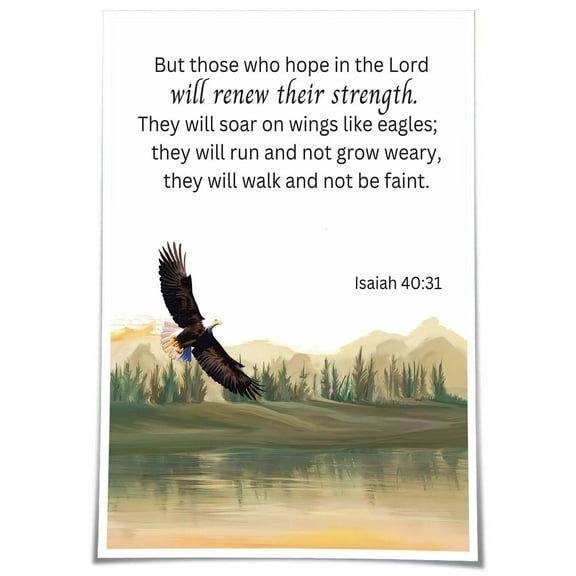 Isaiah 40 31 Soar on Wings Like Eagles Bible Verse Wall-Art Christian Decoration Modern Bedroom Giclee Fine Art poster