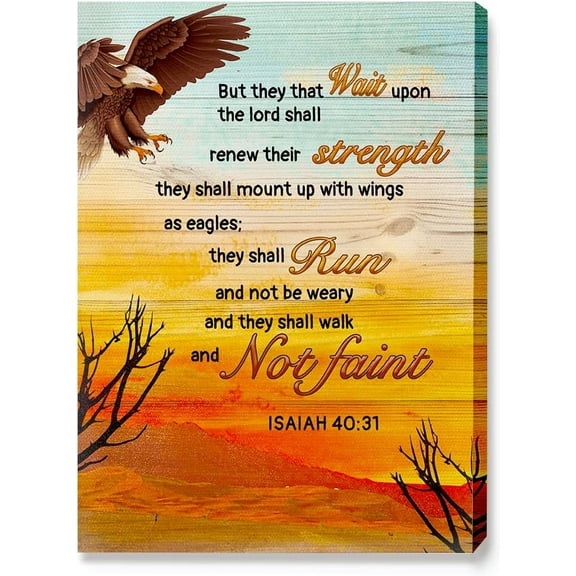 Isaiah 40:31 Wall Decor,Bible Verse Canvas Wall Art,Inspirational Quote Christian Canvas Wall Art Prints,Soaring Eagle Wall Artwork for Home Bedroom Living Room