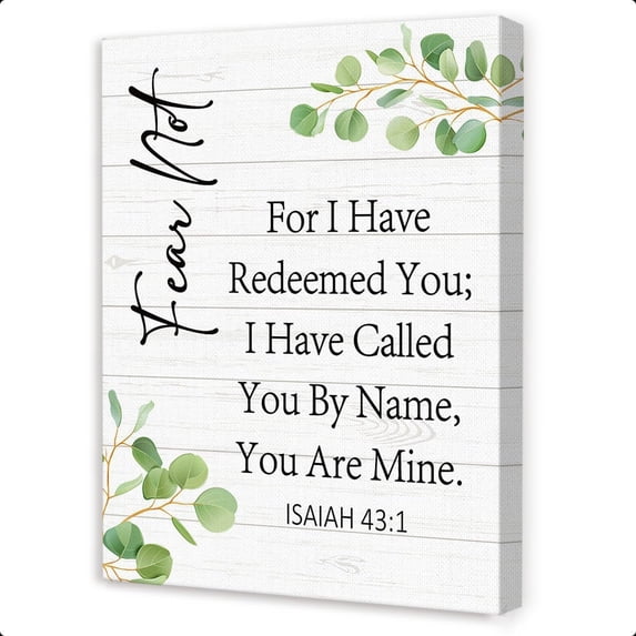 Isaiah 43:1 Fear Not for I Have Redeemed You Wall Art,Christian Inspirational Wall Decor,Religious Bible Verse Wall Art,Scripture Canvas Wall Decor for Home Room Office Church