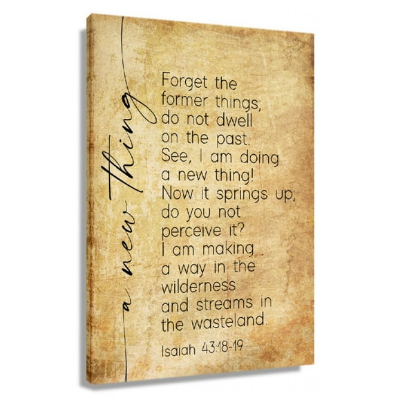 Isaiah 43 18-19 Bible Quote Wall Art Scripture Posters Poster Nature Vertical Canvas Decoration Bedroom Pictures Modern Prints Artwork for Kitchen