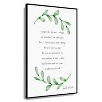 Isaiah 43 18-19 Wall Art, Bible Verse Print for Christian Home Botanical Scripture Wall Art, I Am Making A New Thing Poster Canvas for Living Room