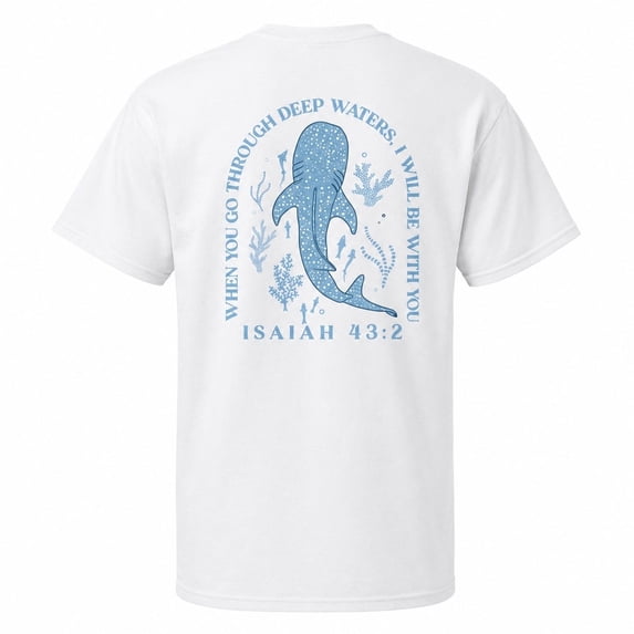 Isaiah 43:2 Whale Shark Graphic T-Shirt, Unisex Classic Fit Faith Tee