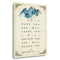 Isaiah 46 4 Bible Verse Canvas Wall Art Mountain Wall Art Prints Artwork For Living Room Wall Painting Decor Unframed 12x18 in