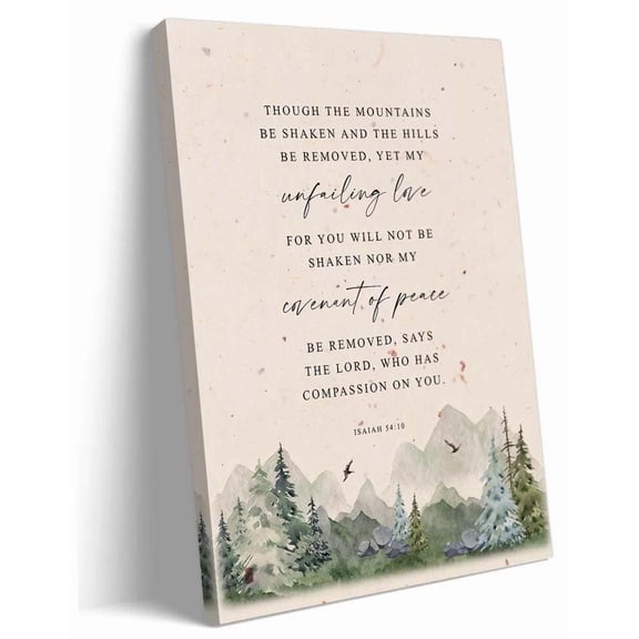 Isaiah 54 10 My Unfailing Love Bible Verse Wall Art Print Scripture Quote Wall Decor Christian Quote Posters Art Canvas Panels