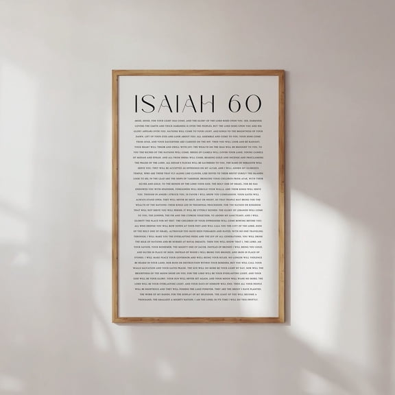 Isaiah 60 Arise Shine For Your Light Has Come Modern Christian Bible Verse Minimal Scripture Print Biblical Unframed Paper Print