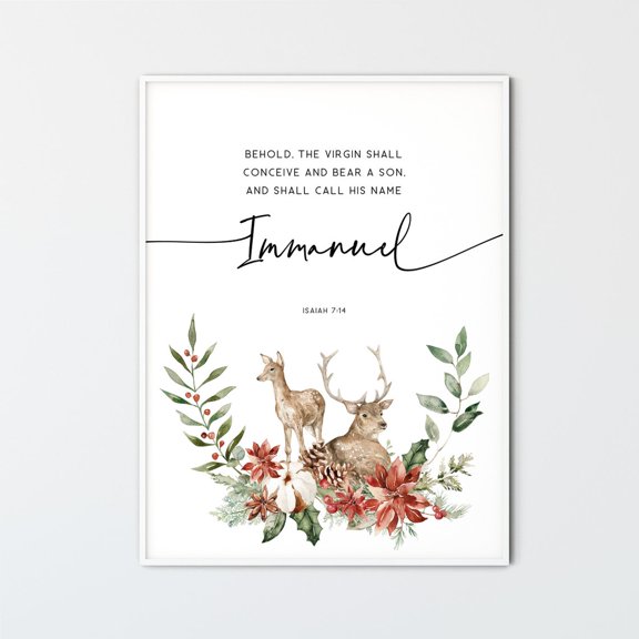 Isaiah 7:14 Call His Name Immanuel Unframed Paper Print