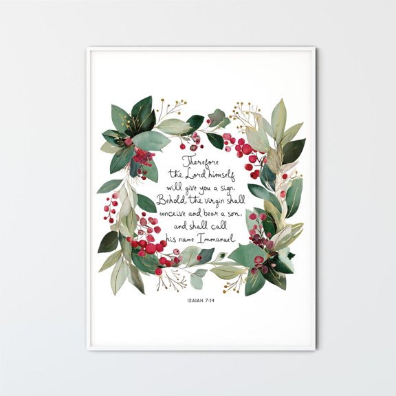 Isaiah 7:14 Call His Name Immanuel Unframed Paper Print