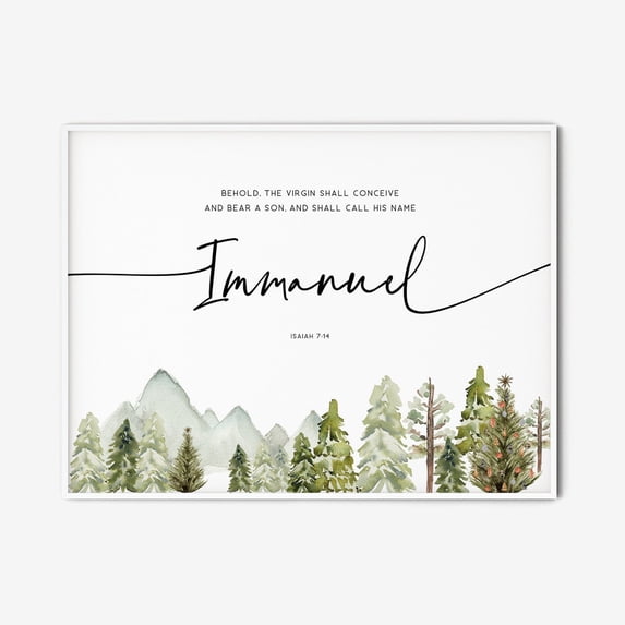 Isaiah 7:14 Christmas Christian Horizontal Mountains Scripture Bible ...