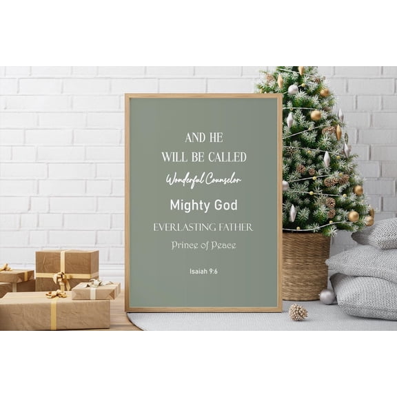 Isaiah 9 6 Bible Verse Wall Art Christian Scripture Mighty God Prince Of Peace Faith Home Decor Design1 Unframed Paper Print