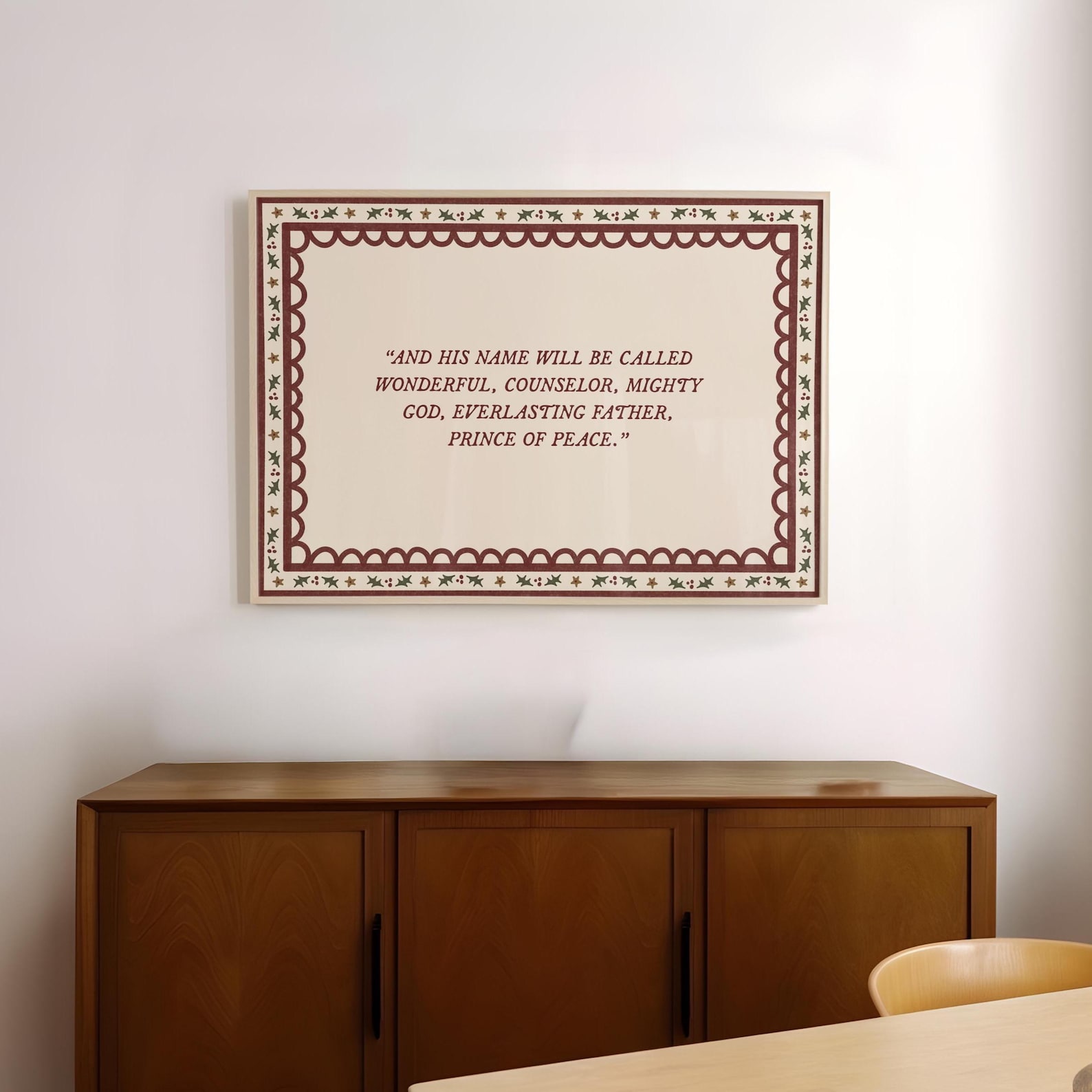 Isaiah 9:6 Christmas Scripture Art Print | Vintage Nostalgic Holiday ...
