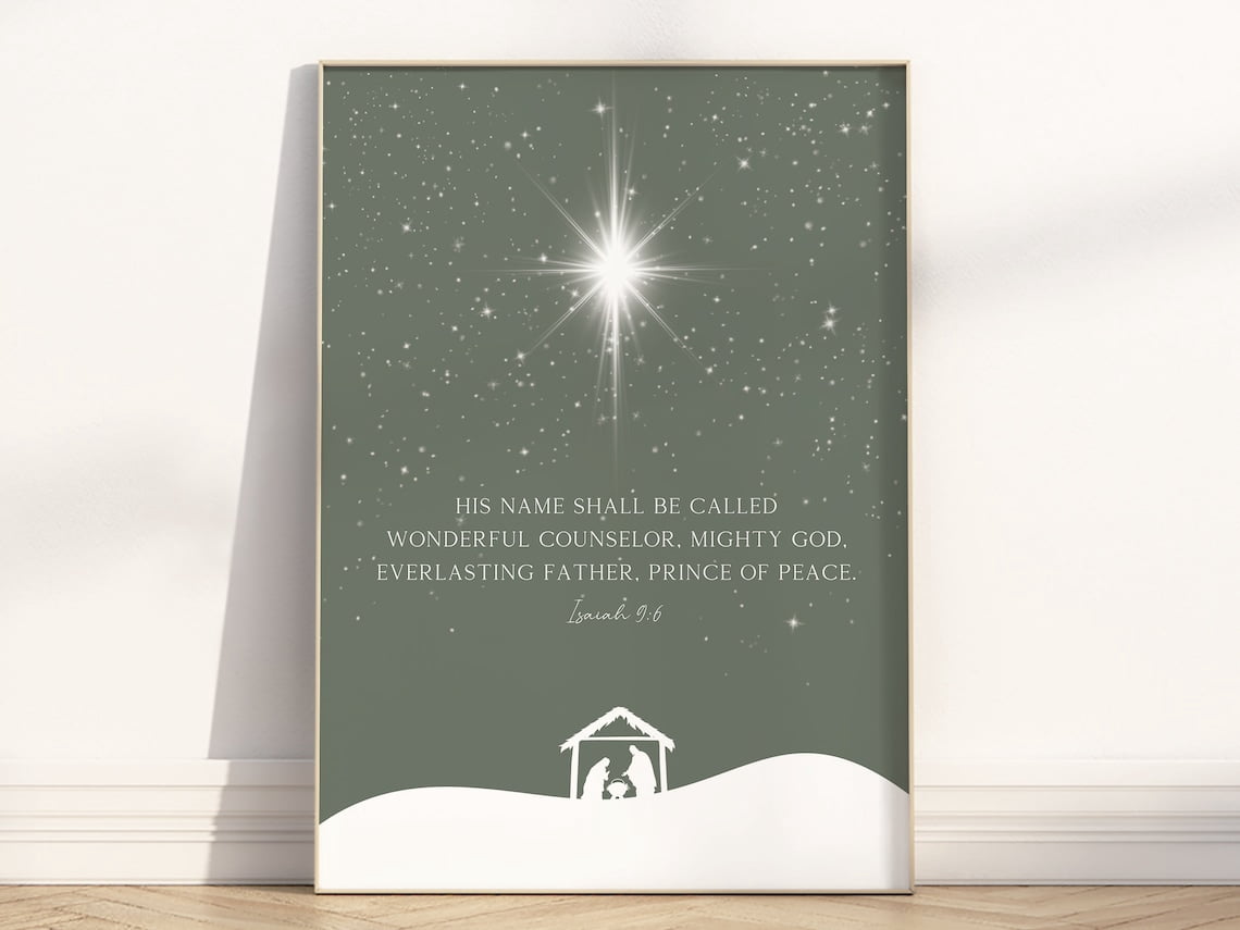 Isaiah 9:6 Nativity Scene, His Name Shall Be Called Wonderful Counselor ...