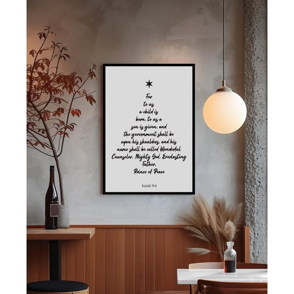 Isaiah 9 6 Tree Bible Verse Christian Wall Art Scripture Decor Religious Home 78954 Design1 Unframed Paper Print