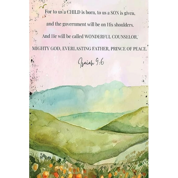 Isaiah 9 6, for To Us A Child Is Born, Christian Christmas Decor, Holiday Decor, Winter Landscape, Bible Verse Wall Art poster