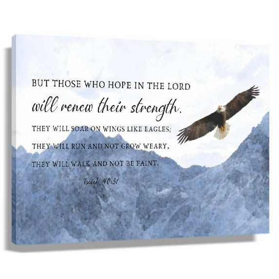 Isaiah Bible Verse Wall Art Mountain Landscape Modern Art Paintings Giclee Print Canvas For Office Bedroom Framed 16×24 in