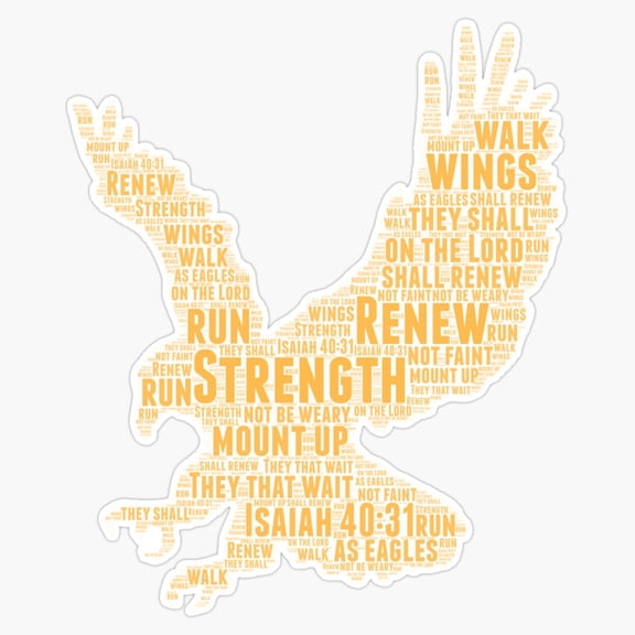 Isaiah Eagle Wings Strength Scripture Verse Vinyl Sticker