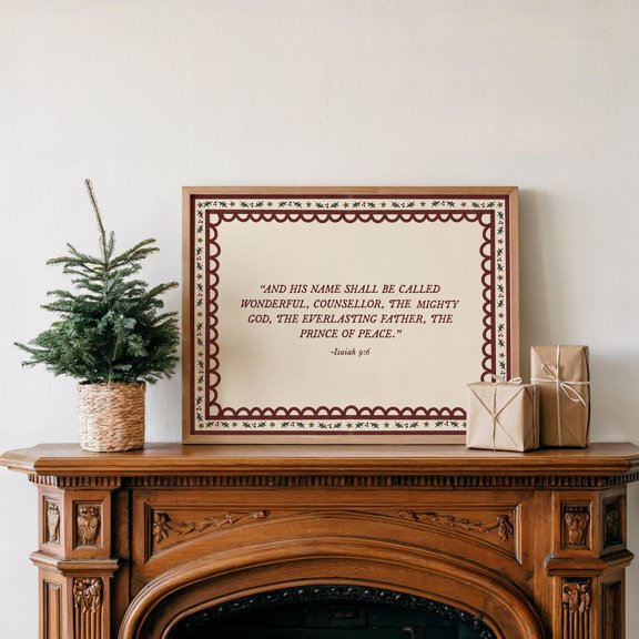 Isaiah Peace Scripture Vintage Border Wall Art Home Decor