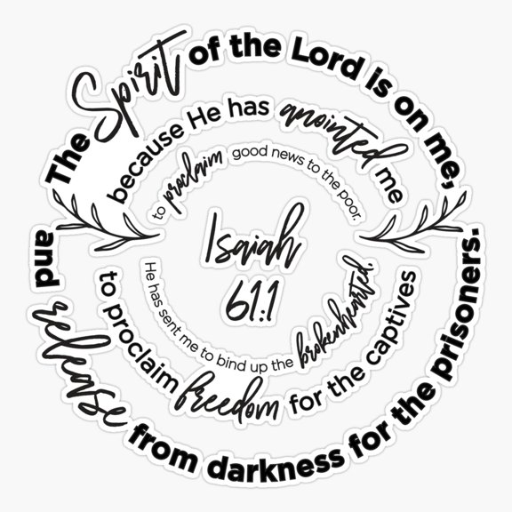 Isaiah Sixty One One Spirit Verse Sticker