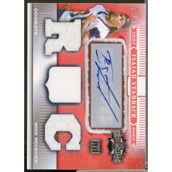 Isaiah Stanback JSY AU Rookie Card 2007 Topps Triple Threads #114