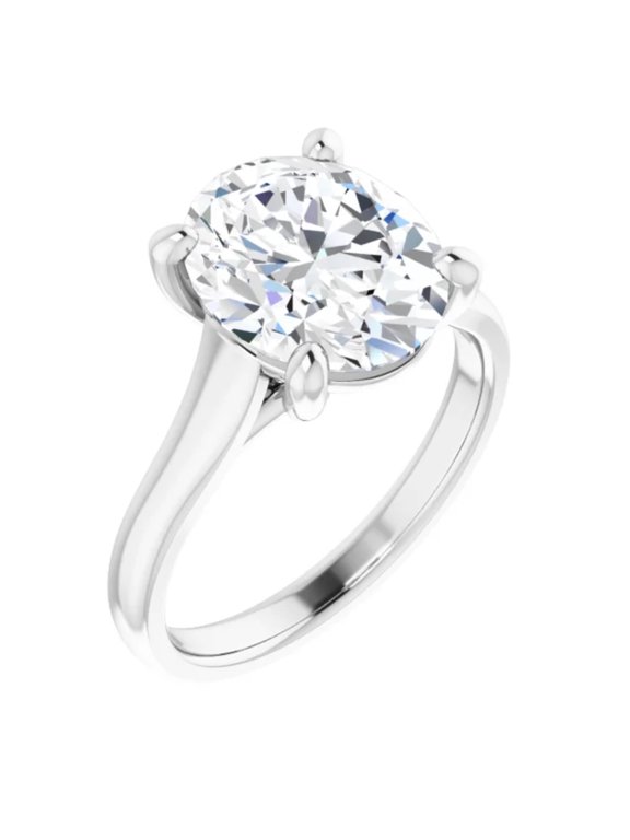 Isaline 3 Carat Oval Lab Grown Diamond Engagement Ring Solitaire