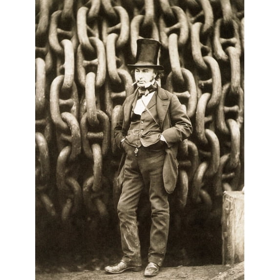 Isambard Kingdom Brunel N(1806-1859). English Engineer. Brunel Before The Great Eastern Steamship'S Braking Drum Chains,