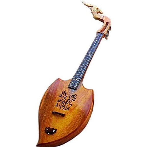 Isarn Acoustic Phin 3 Strings, Thai Lao Guitar Musical Instrument, Traditional Thai Musical Pin 29$$Music