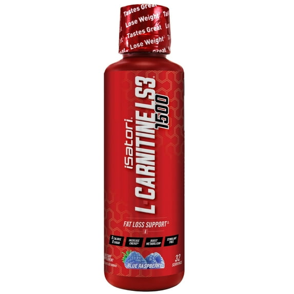 iSatori L-Carnitine LS3 Concentrated Liquid Fat Burner And Metabolism Activator - Fat Loss for Health And Fitness - Keto Friendly - Stimulant Free - Blue Raspberry 1500mg - (32 Servings)