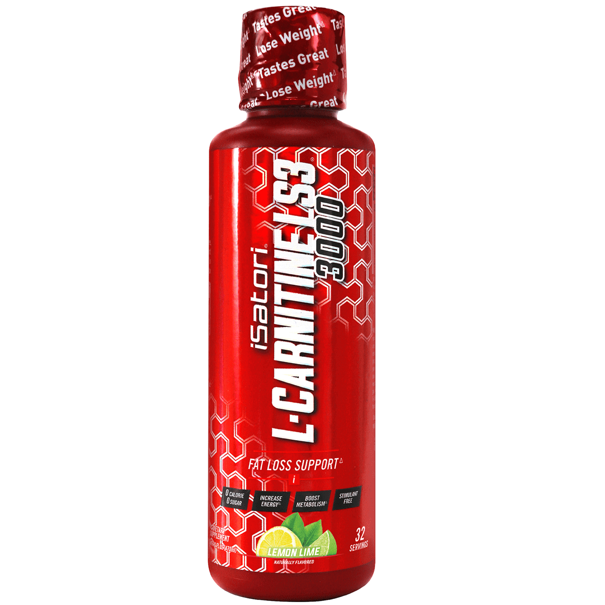 iSatori L-Carnitine LS3 Concentrated Liquid Fat Burner And Metabolism Activator - Fat Loss For Health And Fitness - Keto Friendly Weight Loss - Stimulant Free - Lemon Lime 3000mg (32 Servings)