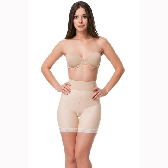 Isavela BE04 Stage 2 Open Buttock Enhancer Girdle-Mid Thigh-2XL-Beige